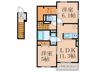 ロータス川宮３の物件間取画像